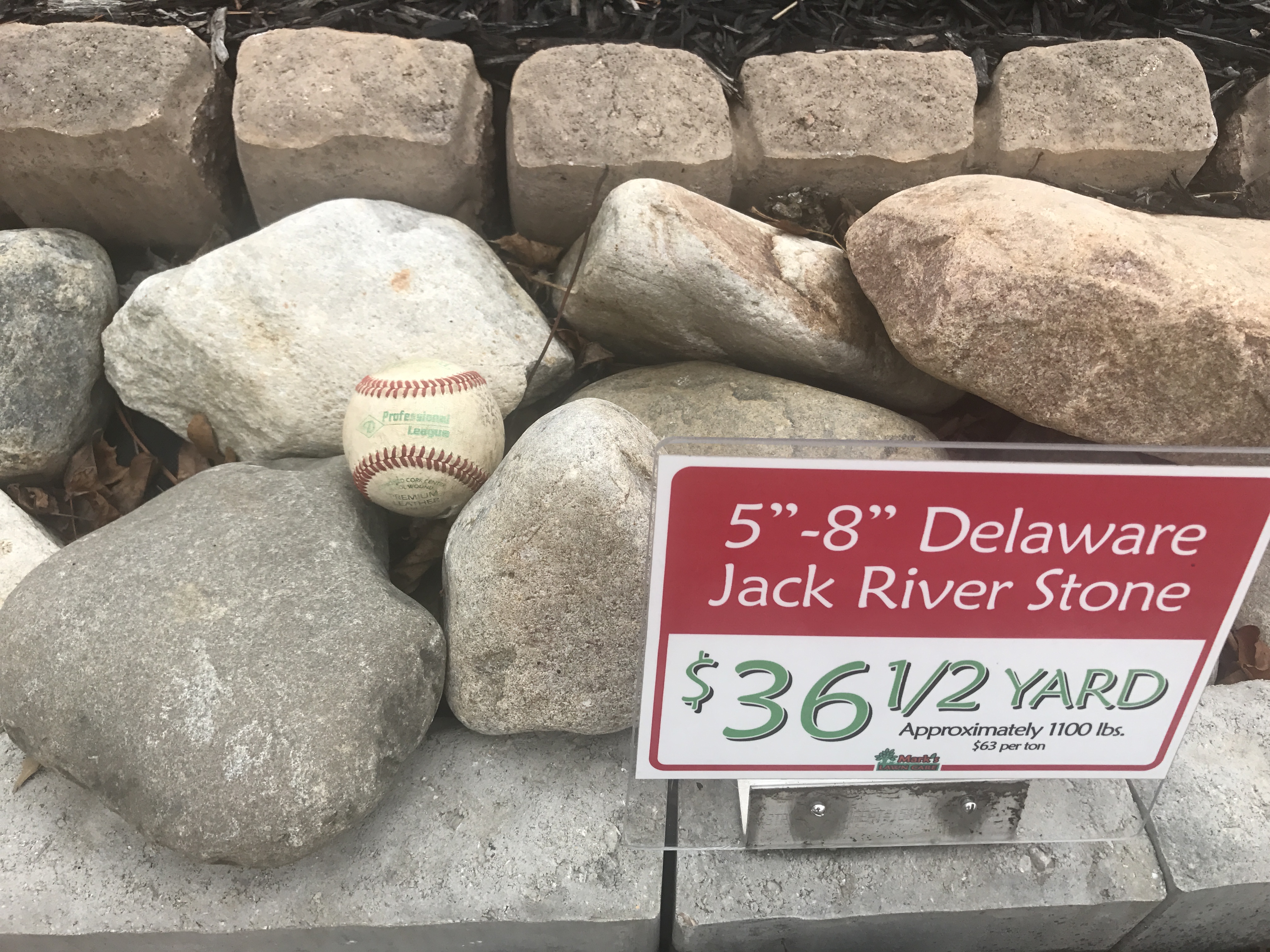 1″ 3″ Delaware River Stone (per 1/2 yard or ton) Mark's Lawn Care